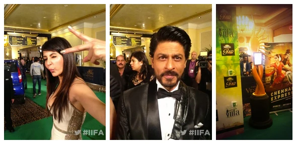 Three Twitter Mirror photos from a live event, including a woman and a man posing.